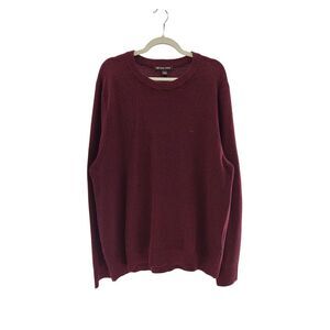Michael Kors Mouline Texture Crew Oxblood Sleeved Top XL